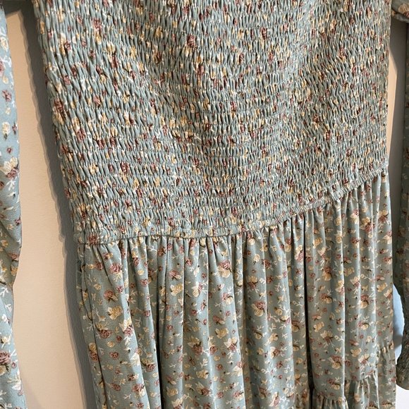 Aura Brand Mint Green Floral Maxi Dress - Picture 2 of 3